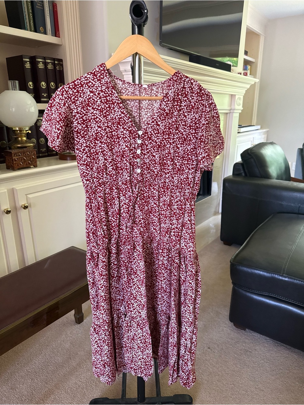Women's casual ditsy floral print midi dress - Picture 1 of 4